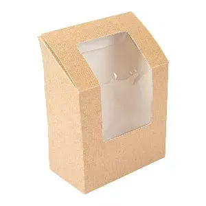 Caixas tortilla-wrap com janela thepack  9,2x5,1x9,2/12,5 cm natural cartão nano-micro + opp (600 unidade)