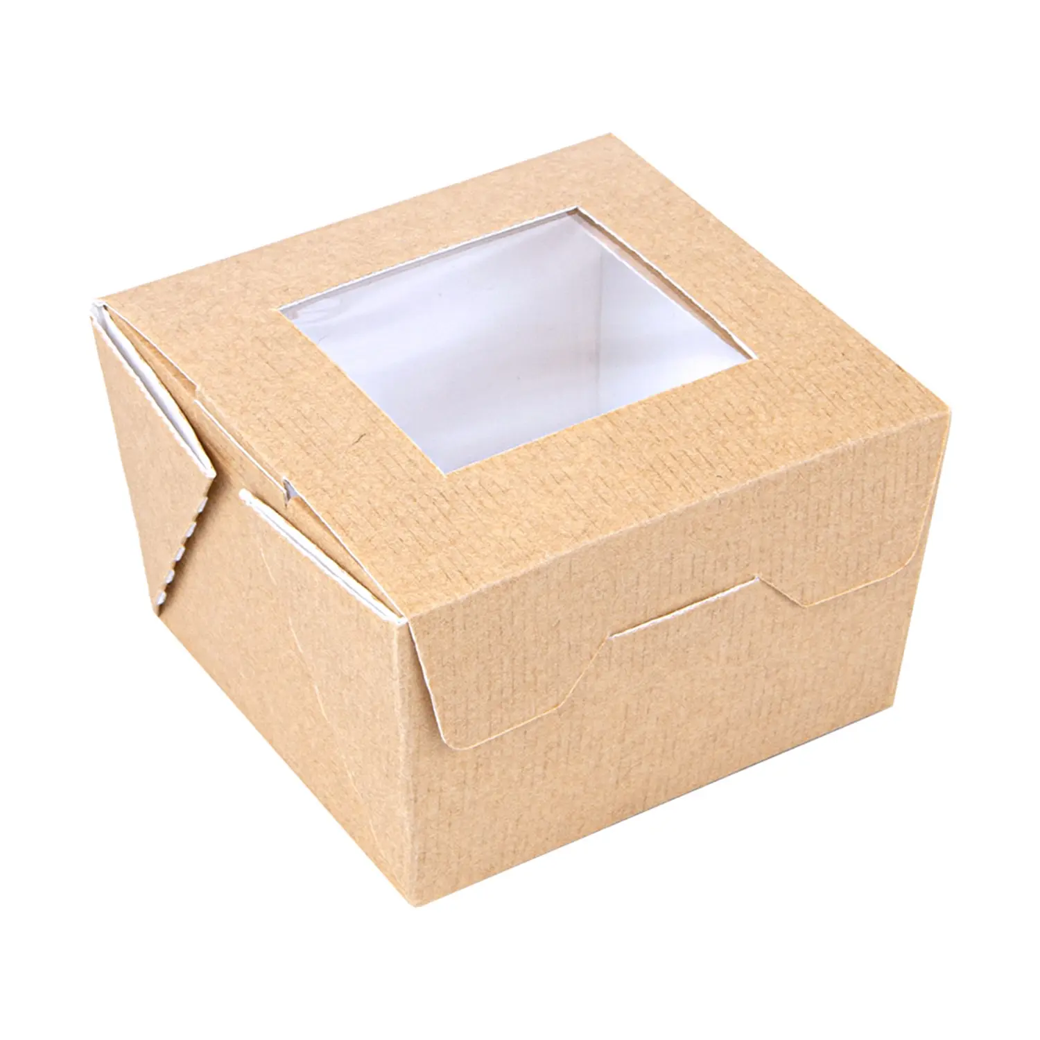 Scatole con finestra thepack 300 ml 8x7,5x5,5 cm naturale cartone nano-micro + opp (600 unità)