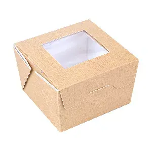 Scatole con finestra thepack 300 ml 8x7,5x5,5 cm naturale cartone nano-micro + opp (600 unità)