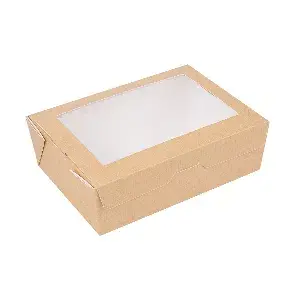 Cajas con ventana thepack 1000 ml 12x17x5,5 cm natural cartón nano-micro + opp (200 unid.)