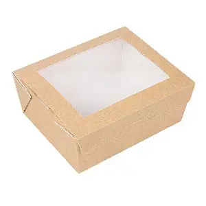 Caixas c/janela thepack 1350 ml 15,3x12,1x6,4 cm natural cartão nano-micro + opp (200 unidade)
