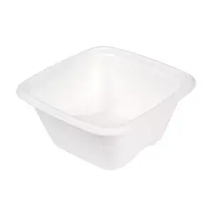 Pequeñas tarrinas bionic 100 ml 7,7x7,7x3,7 cm blanco bagazo (600 unid.)