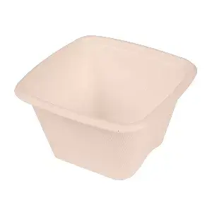 Pequeñas tarrinas bionic 130 ml 7,7x7,7x4,6 cm natural bagazo (600 unid.)