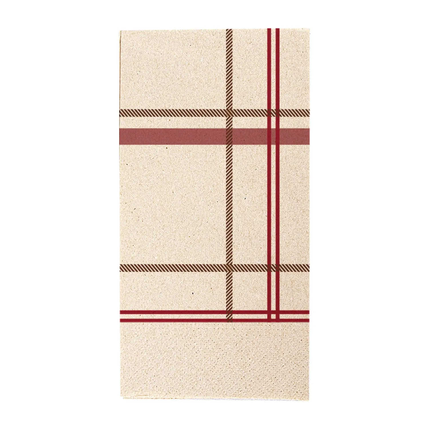Guardanapos ecolabel 2 folhas dobrados 1/8 feel green 'tartan' 18 g/m2 40x40 cm natural tissue reciclado (1800 unidade)