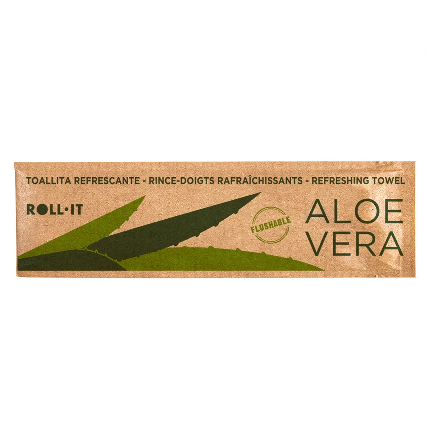 Salviette flushable 'roll-it aloe vera' 50 g/m2 14,5x4 cm bianco cellulosa (1280 unità)