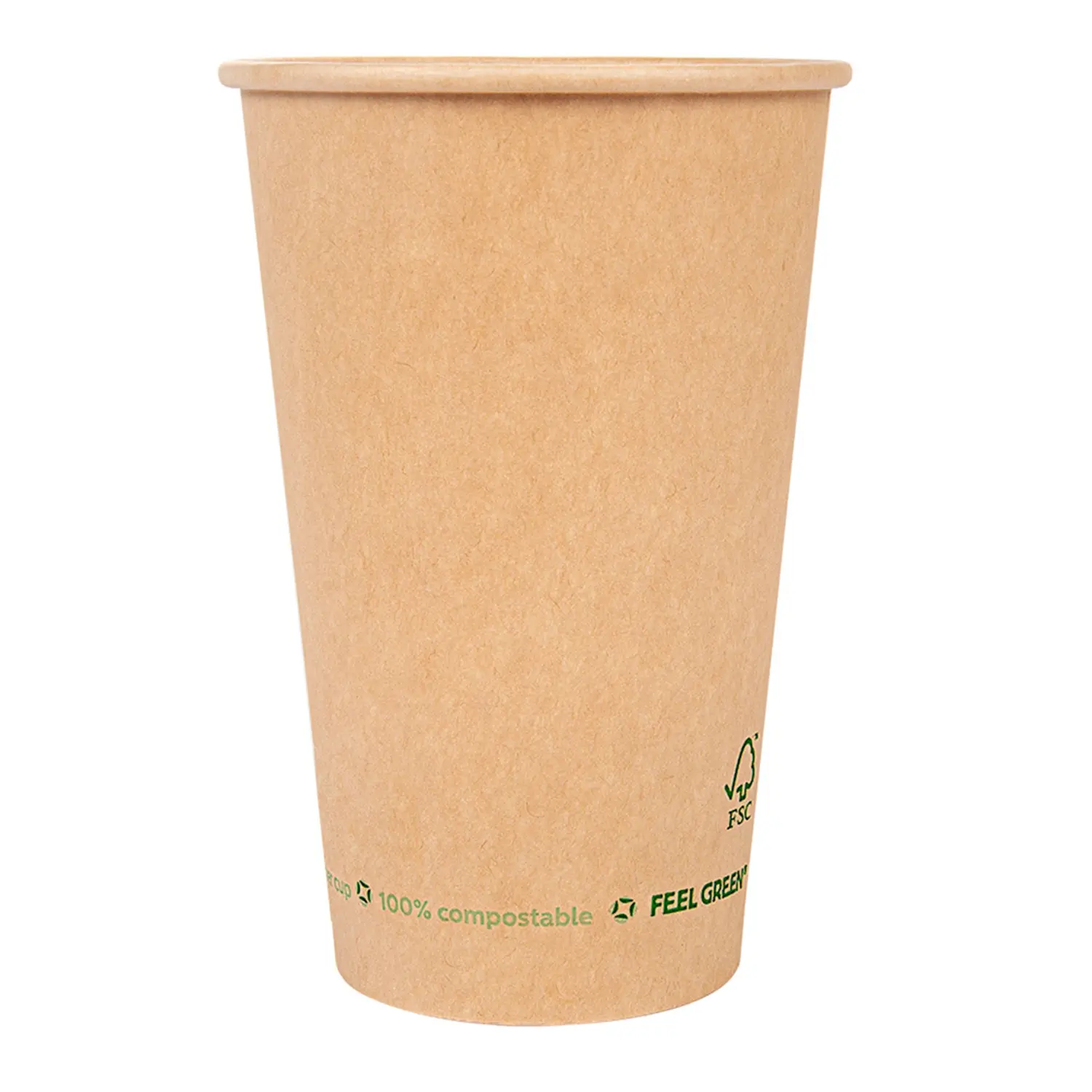 Bicchieri bevand fredde e calde 1 parete  480 ml 300 g/m2 ø9/6x13,2 cm marrone cartone (1000 unità)