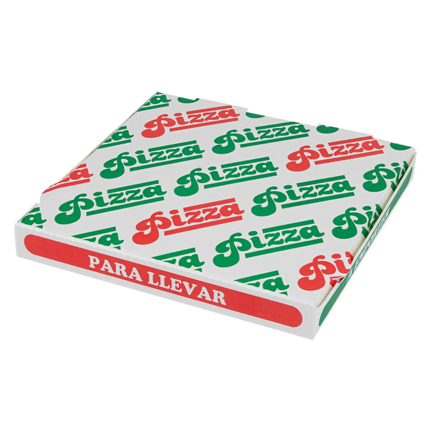 Scatola pizza   24x24x3 cm bianco cartone a microcanali (100 unità)