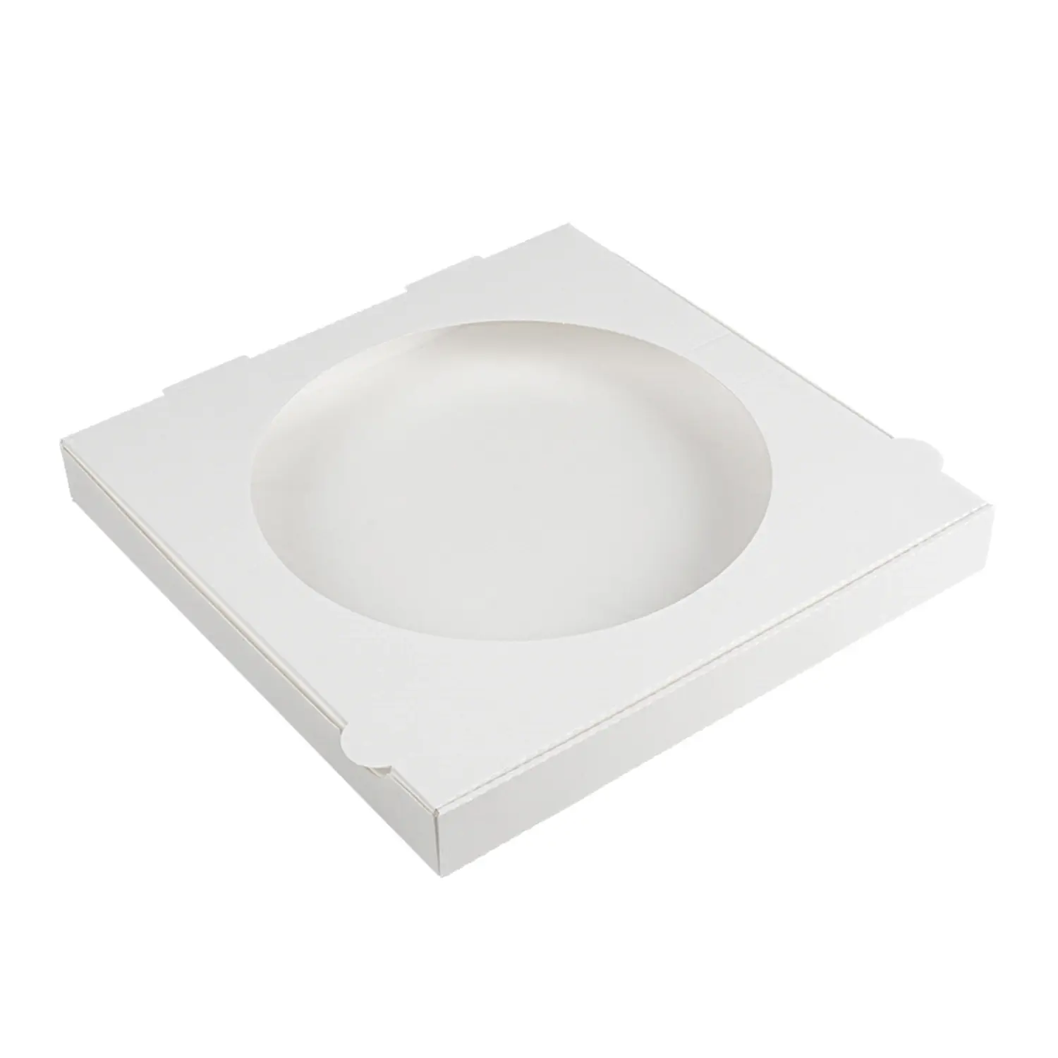 Scatole per pizza con finestra thepack  32x32x3,8 cm bianco cartone nano-micro + opp (100 unità)