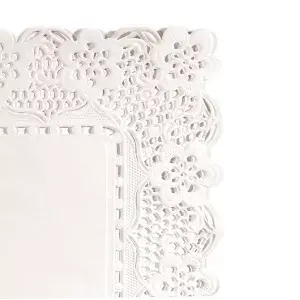 Blondas rectangulares caladas  53 g/m2 32x26 cm blanco papel (250 unid.)
