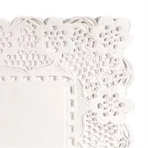Blondas rectangulares calados antigrasas  40 g/m2 40x30 cm blanco perg. antigrasas (250 unid.)