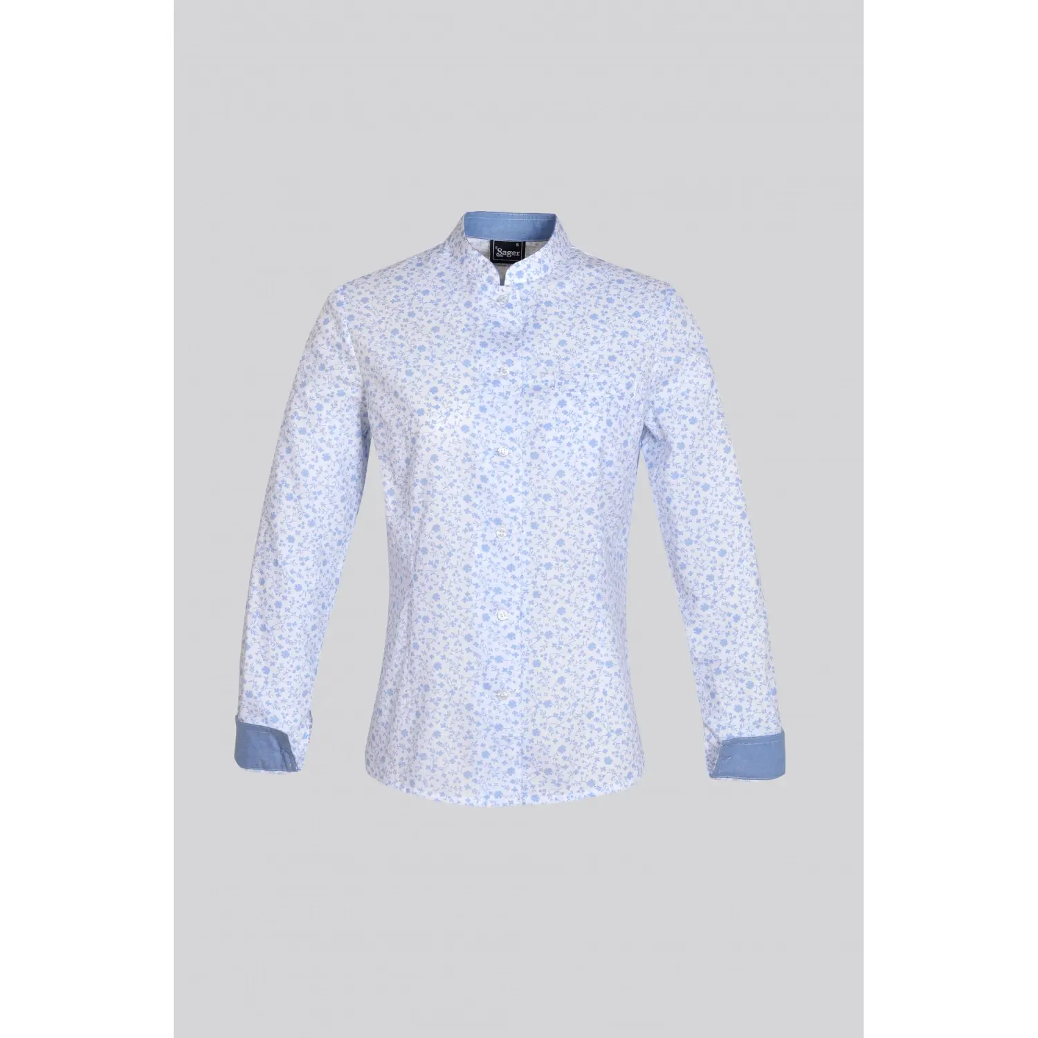Blusa mao señora flores manga larga