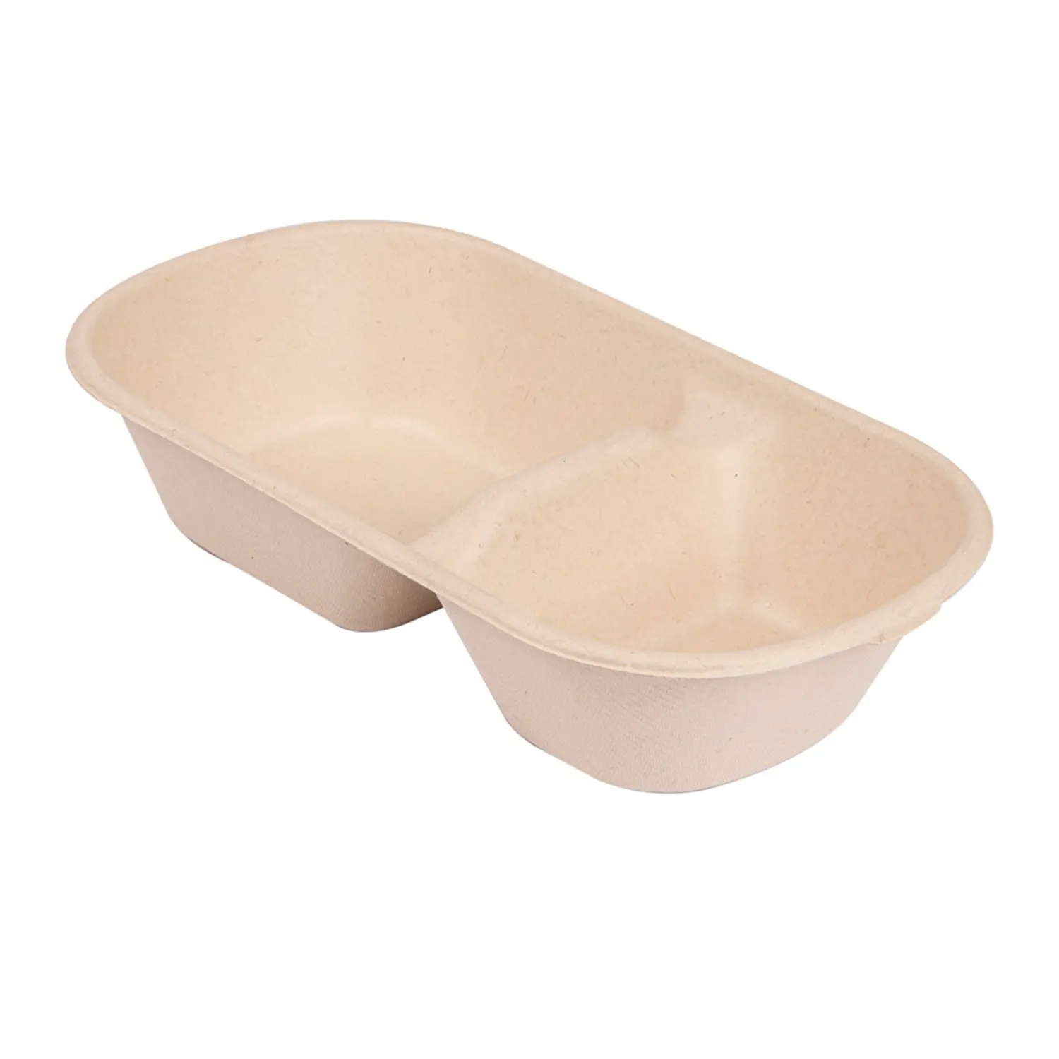 Scatole per cibo 2 scomparti bionic 850 ml 23,5x13,1x4,6 cm naturale bagassa (500 unità)