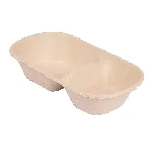 Scatole per cibo 2 scomparti bionic 850 ml 23,5x13,1x4,6 cm naturale bagassa (500 unità)