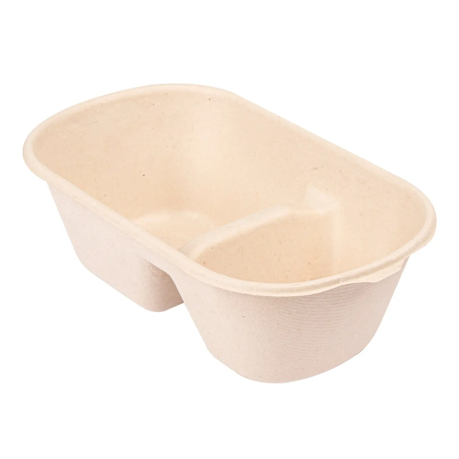 Scatole per cibo 2 scomparti bionic 1000 ml 22x12,9x6,85 cm naturale bagassa (500 unità)