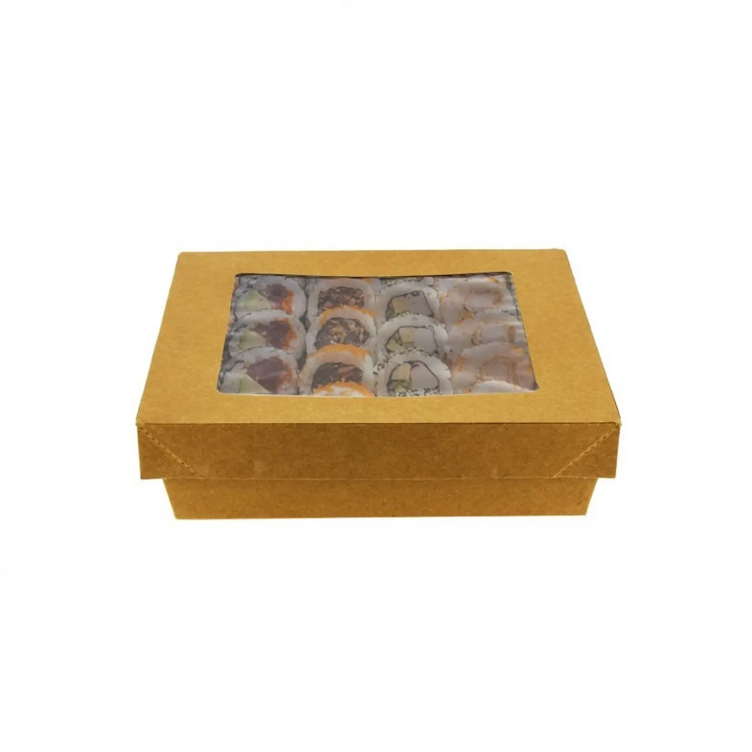 40 unidades. Embalagens de papelão kraft com janela (1000cc) | Ref: 63310003C