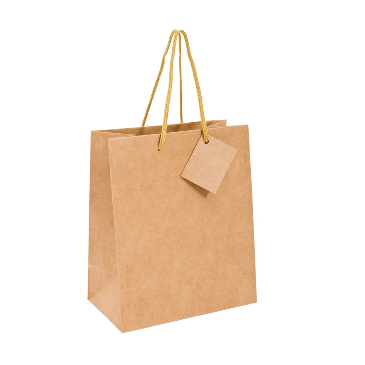 Sacchetti con manici in corda  120 g/m2 19+10x27 cm naturale kraft (10 unità)