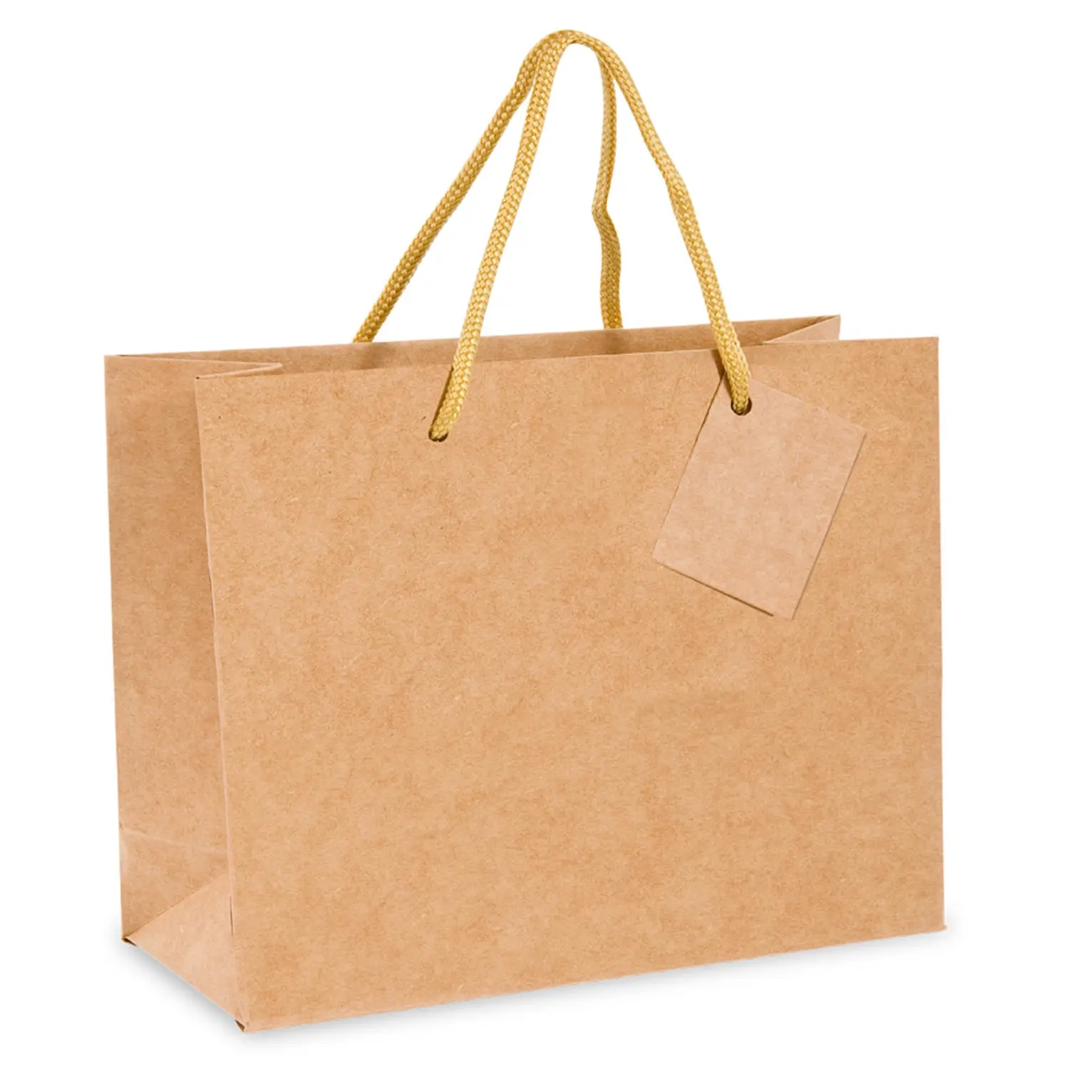 Sacchetti con manici in corda  120 g/m2 40+15x32 cm naturale kraft (10 unità)