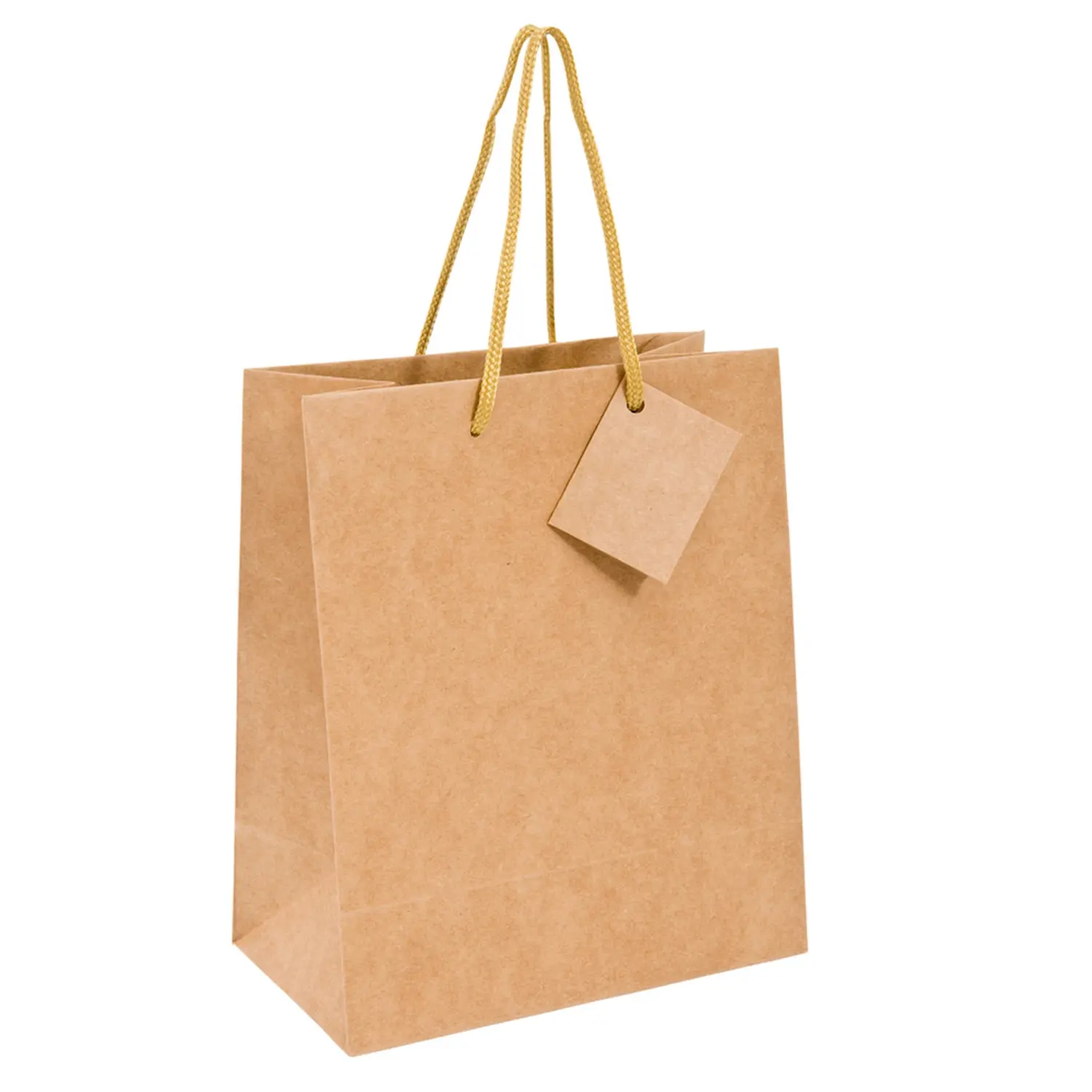 Sacchetti con manici in corda  120 g/m2 40+15x50 cm naturale kraft (10 unità)