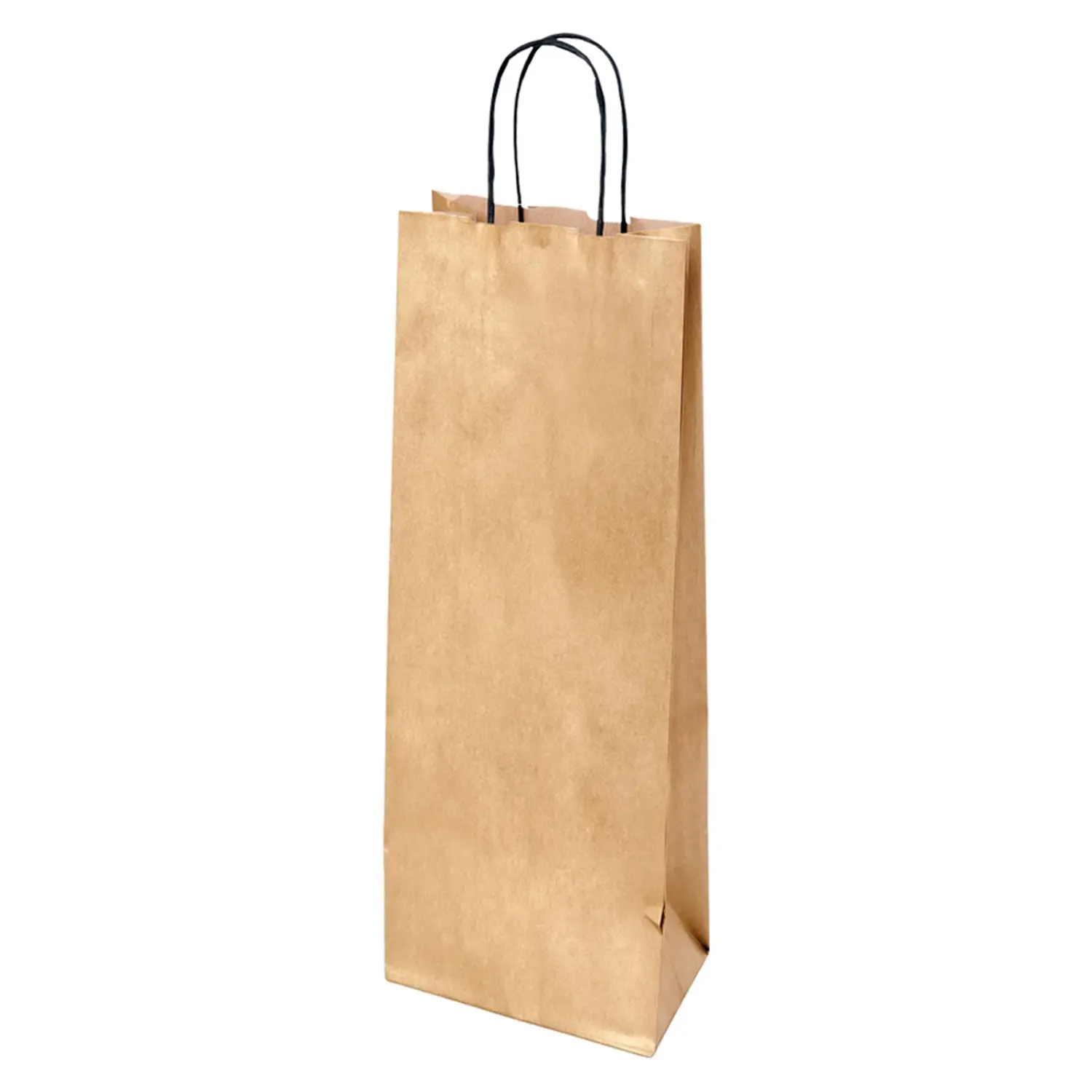 Sacchetti sos con manici 1 bottiglia  100 g/m2 14+8x40 cm oro kraft (250 unità)
