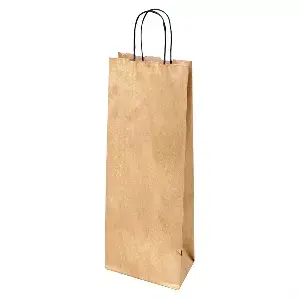 Sacchetti sos con manici 1 bottiglia  100 g/m2 14+8x40 cm oro kraft (250 unità)
