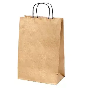 Sacchetti sos con manici 2 bottiglie  100 g/m2 18+10x39 cm oro kraft (250 unità)