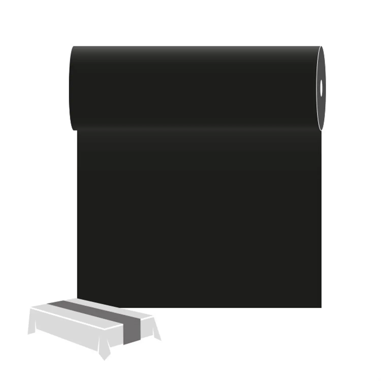 Runner da tavolo  55 g/m2 0,30x12 m nero airlaid (6 unità)