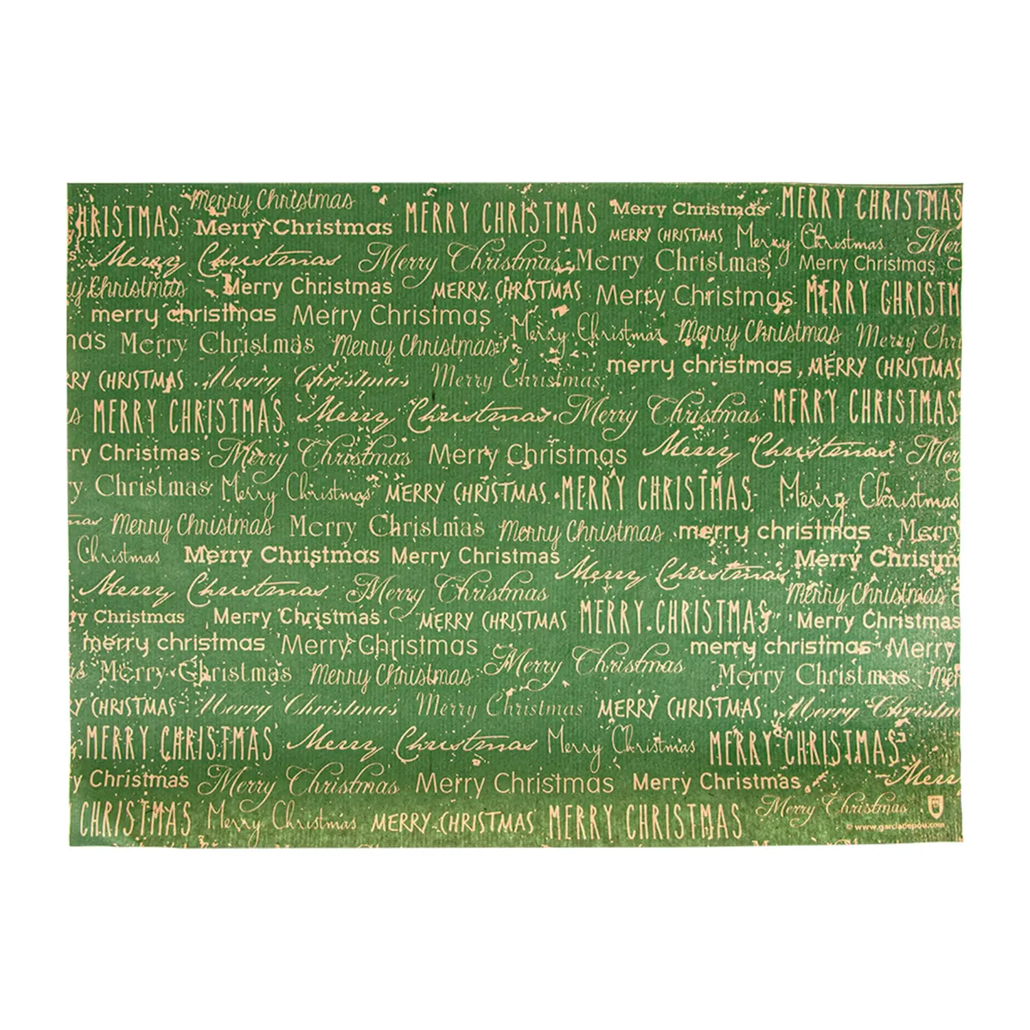 Tovaglietta kraft "merry christmas"  60 gr/m2 31x43 cm verde kraft (2000 unità)