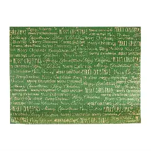 Tovaglietta kraft "merry christmas"  60 gr/m2 31x43 cm verde kraft (2000 unità)