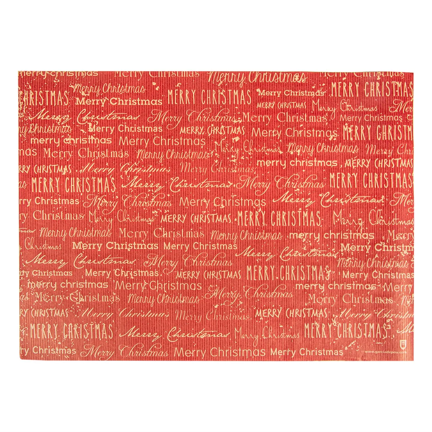 Tovaglietta kraft "merry christmas"  60 gr/m2 31x43 cm bordeaux kraft (2000 unità)