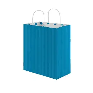 Sacchetti sos con manici- int. "pois"  80 g/m2 20+10x29 cm turchese cellulosa (250 unità)