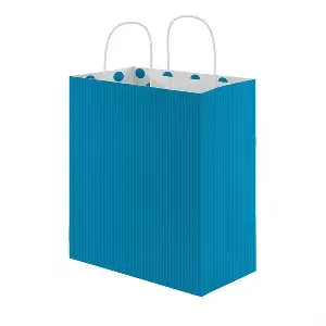Sacchetti sos con manici- int. "pois"  80 g/m2 26+14x32 cm turchese cellulosa (250 unità)
