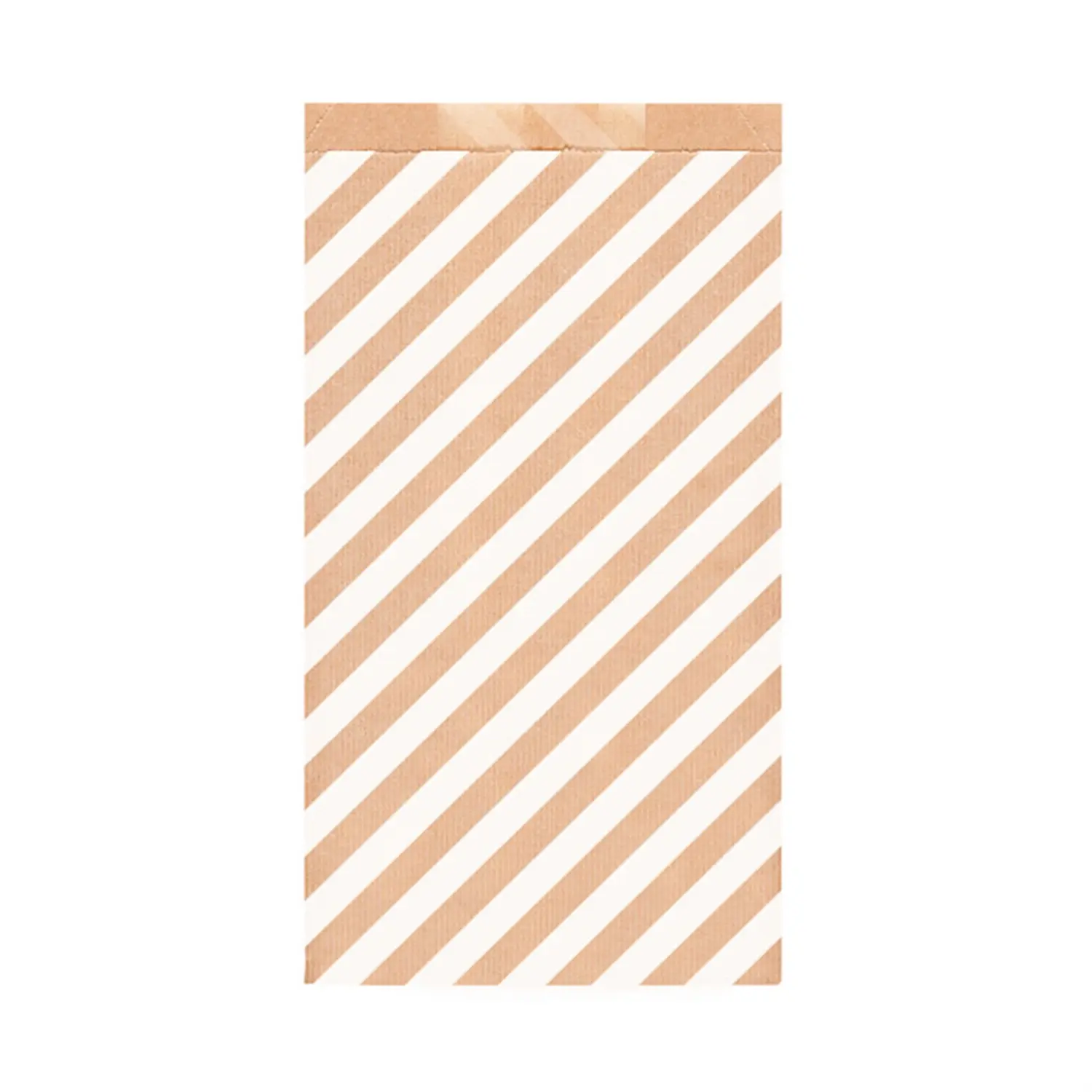 Sacchetti piani a righe  60 g/m2 19+8x35 cm naturale kraft a costine (250 unità)