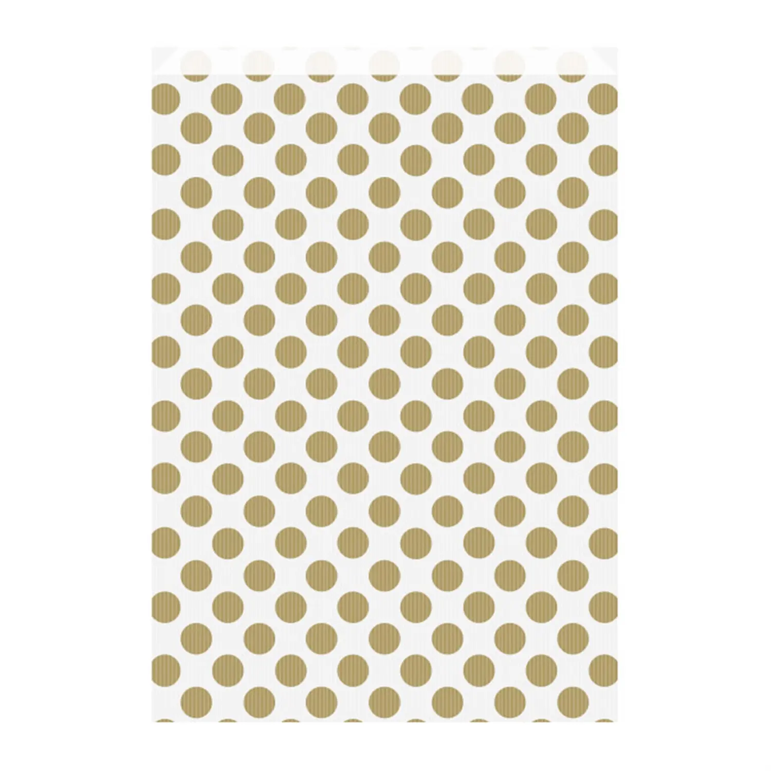 Sacchetti piani 'polka dots' 60 g/m2 26+9x38 cm oro cellulosa (250 unità)