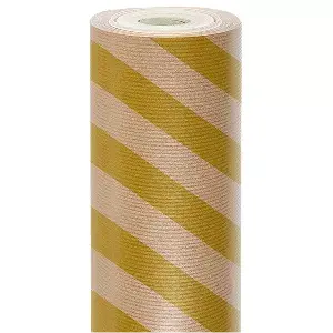 Carta da regalo righe 'stripes' 60 gr/m2 0,70x50 m oro kraft a costine (1 unità)