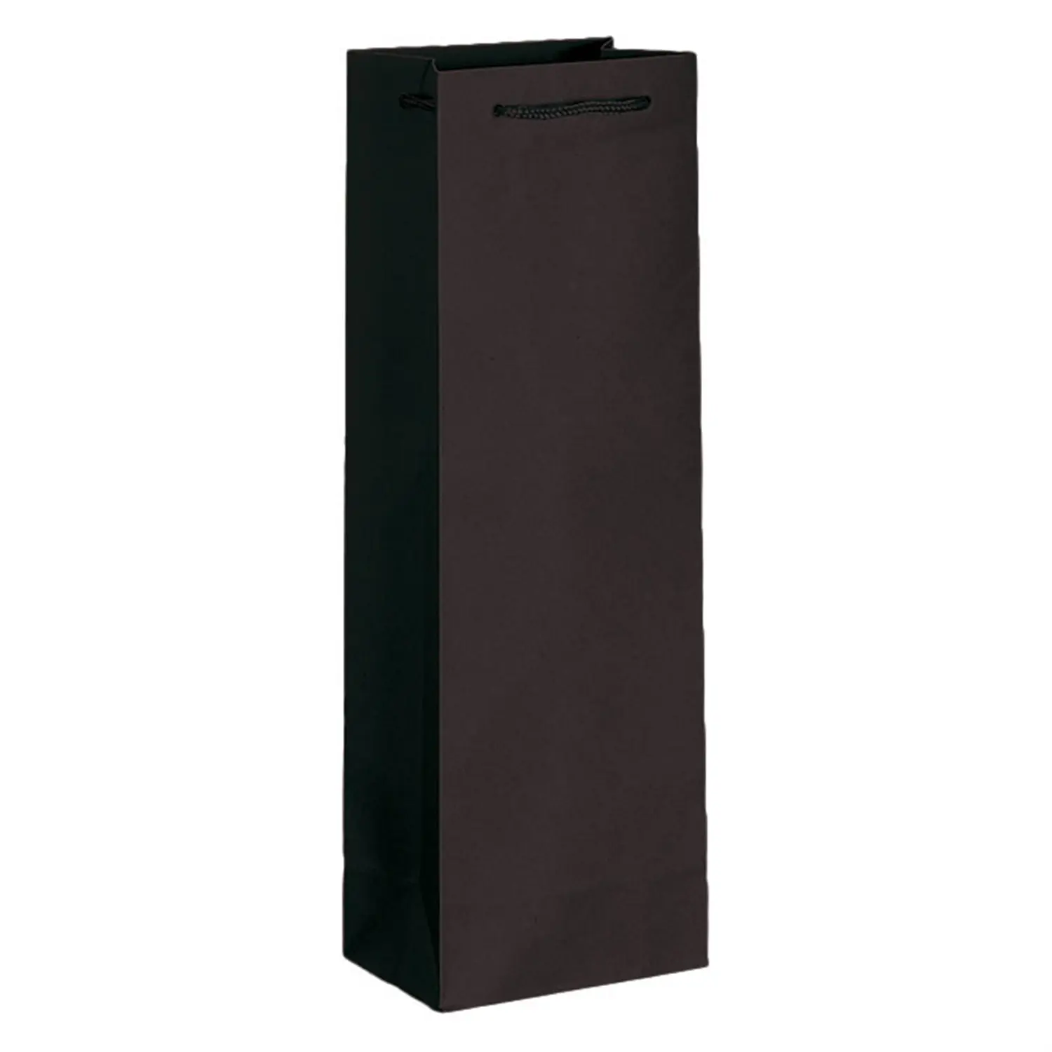 10 u. sachetti portabottiglie manici a corda  150 gr/m2 12,3+7,8x36 cm nero carta (1 unità)