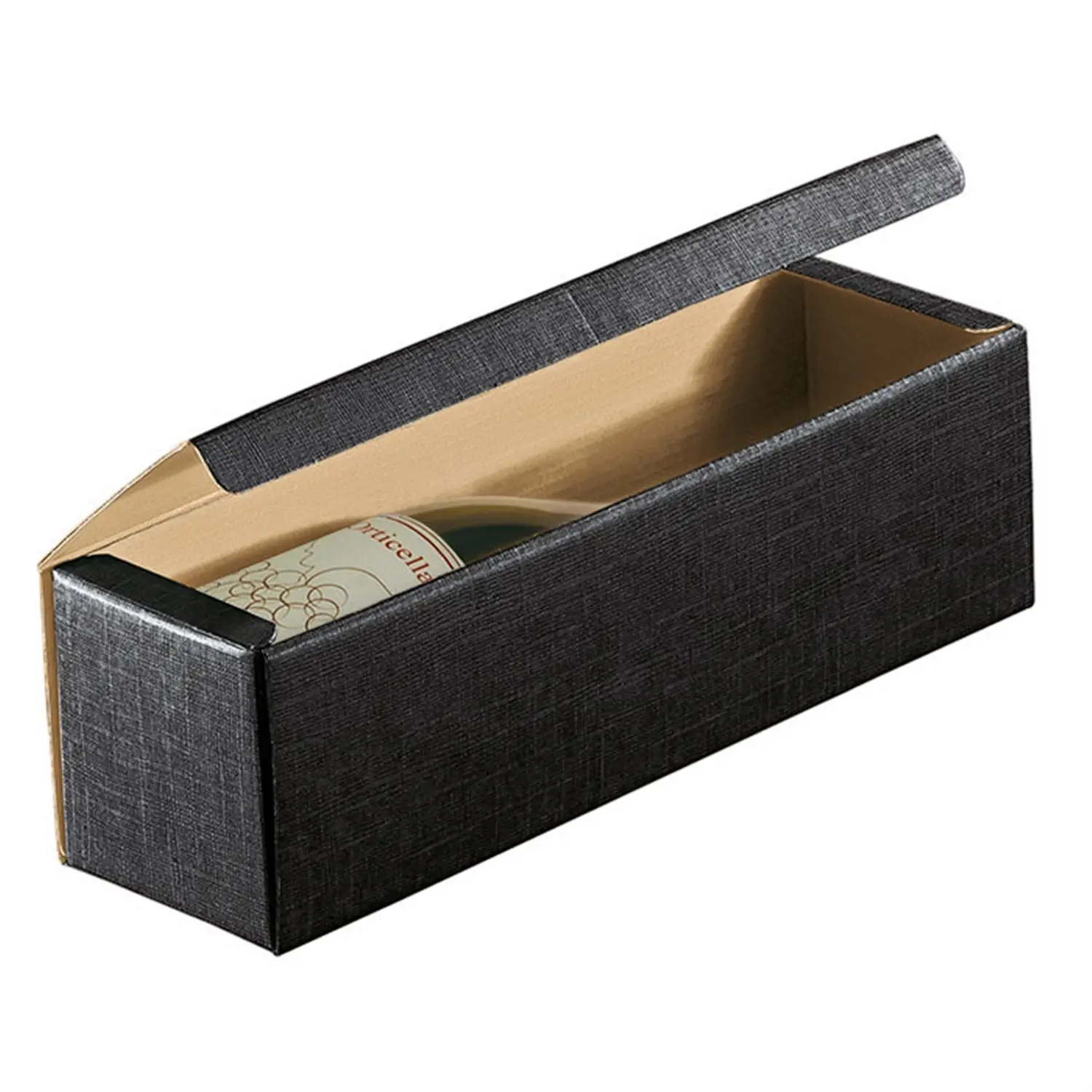 100 u. cassetta 1 bottiglia   34x9x9 cm nero cartone (1 unità)