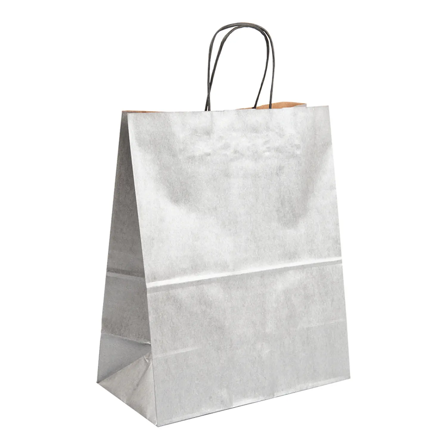 Sacchetti sos, unicolore  80 gr/m2 20+10x29 cm argento kraft (250 unità)