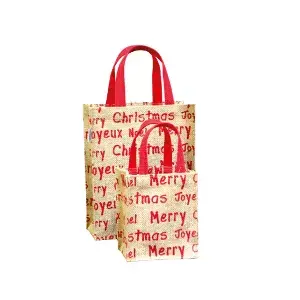 Sacchetti - christmas   20+10x25 cm naturale iuta (10 unità)