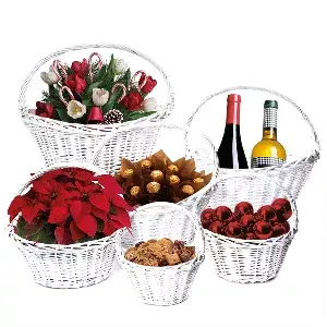6 u. cesto per lotti   bianco vimine (1 unità)