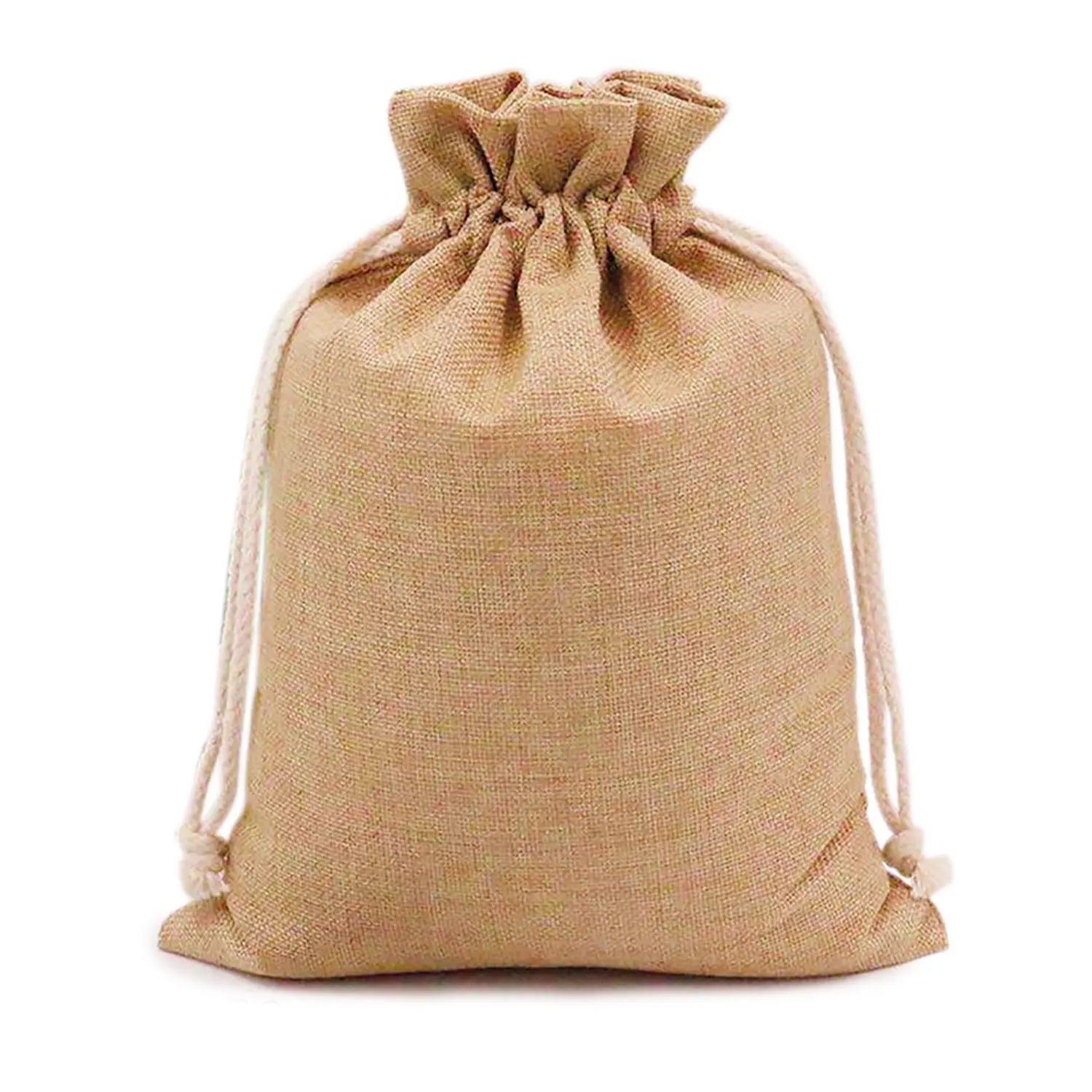 48 u. sacchetti con cordone   15x24 cm naturale iuta (1 unità)