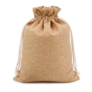 48 u. sacchetti con cordone   15x24 cm naturale iuta (1 unità)