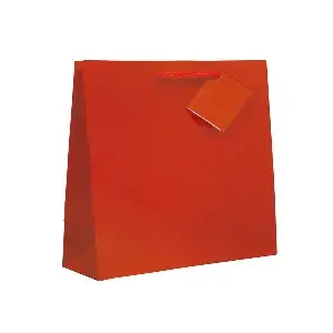 Saco boutique asa em cordão  150 g/m2 19+10x27 cm encarnado celulose (100 unidade)