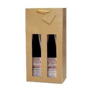 10 u. sachetti portabottiglie manici a corda  175 g/m2 18+8,8x38 cm naturale kraft (10 unità)