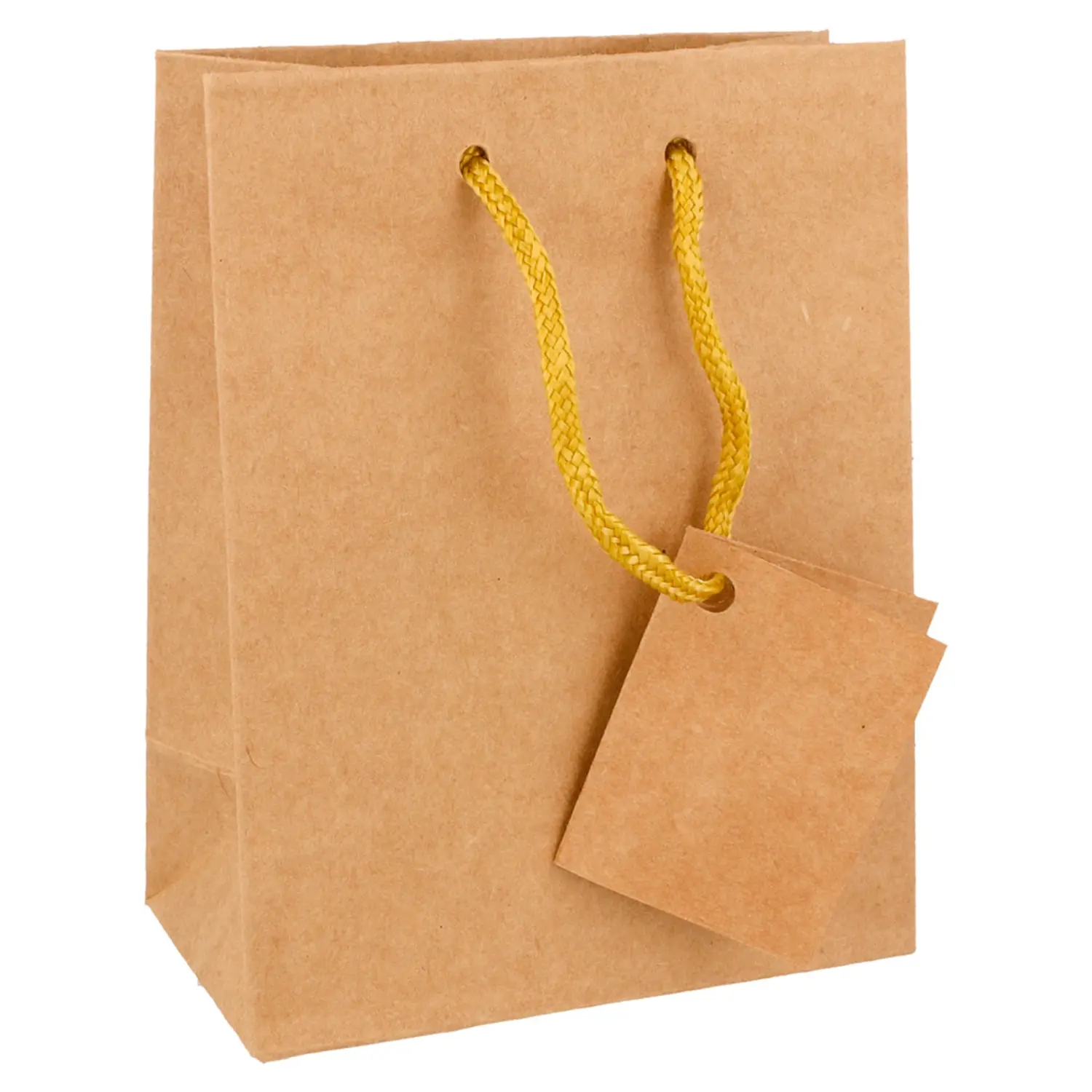 10 u. sacchetti con manici in corda  175 g/m2 11,4+6,4x14,6 cm naturale kraft (1 unità)