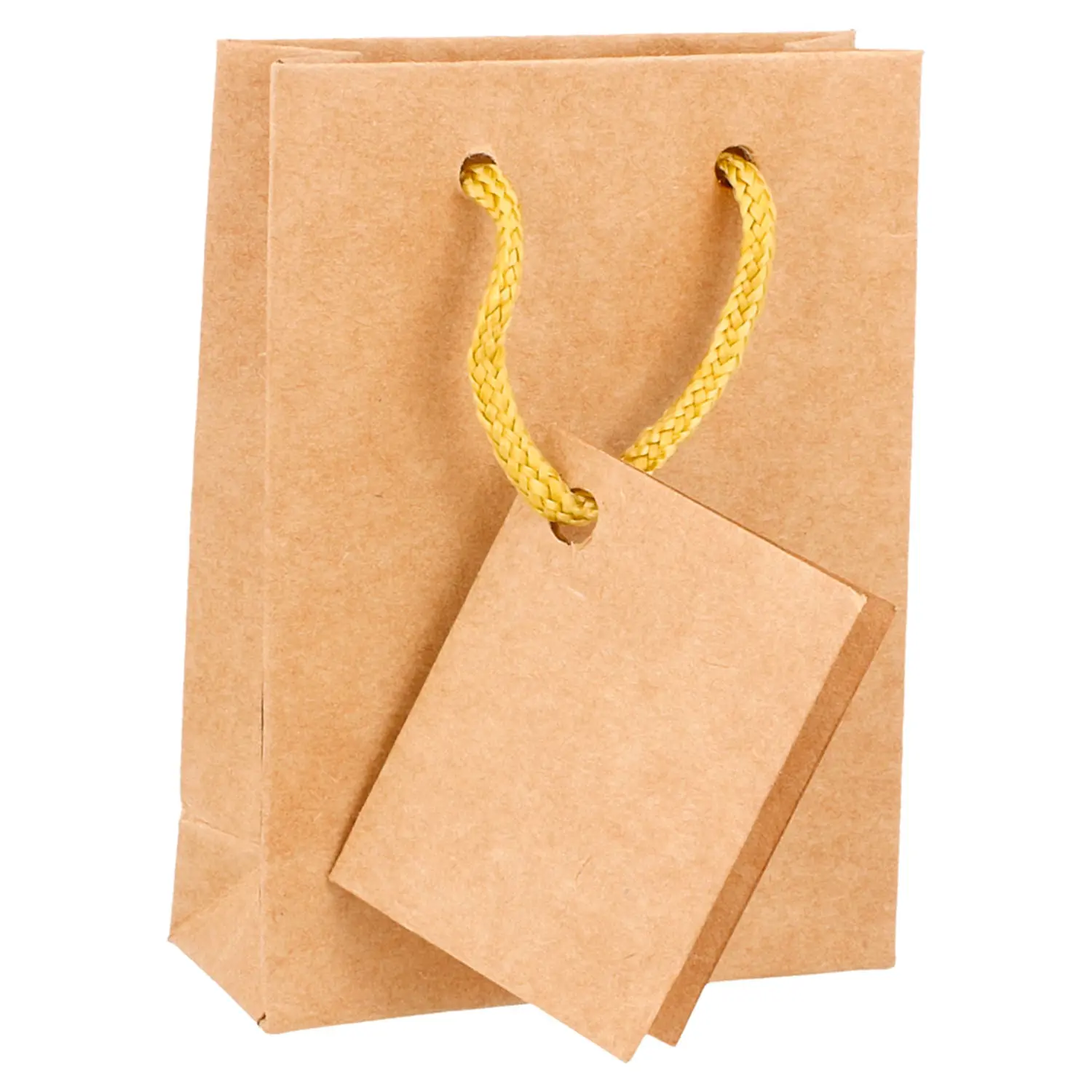 10 u. sacchetti con manici in corda  175 g/m2 8,3+3,3x10,8 cm naturale kraft (1 unità)