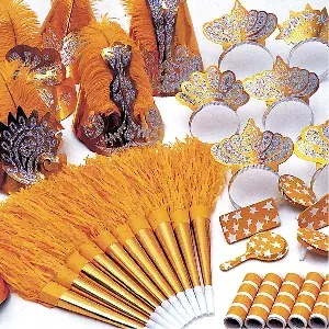 Set assortito cotillon 10 persone  30x21,5x17,3 cm oro (1 unità)