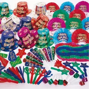 Set assortito cotillon 50 persone - "felice"   56,5x39x33,8 cm colori varie (1 unità)