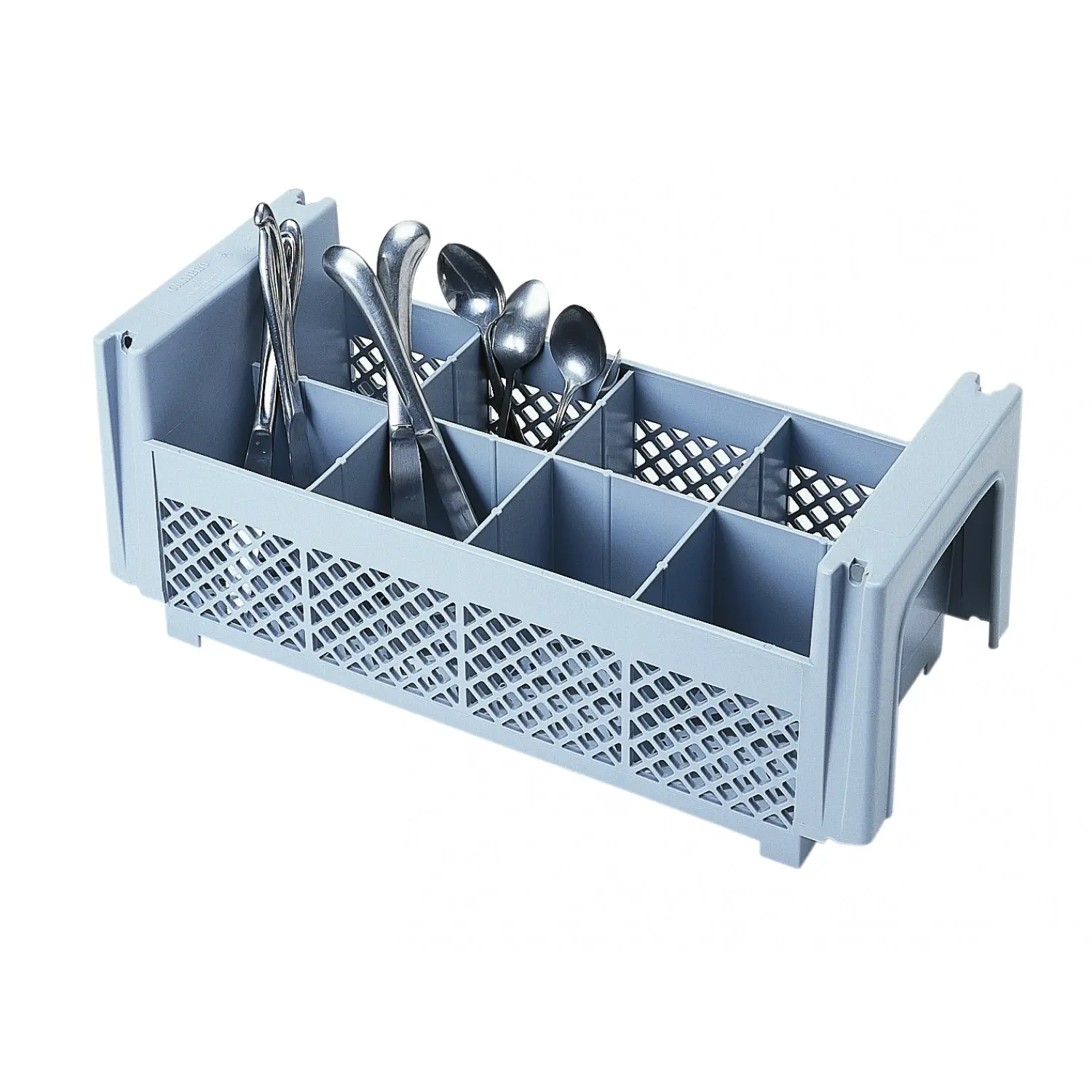 CANASTILLA para lavado de cubiertos con 8 compartimentos 45,7 x 19,7 x 18,4 cm Gris claro