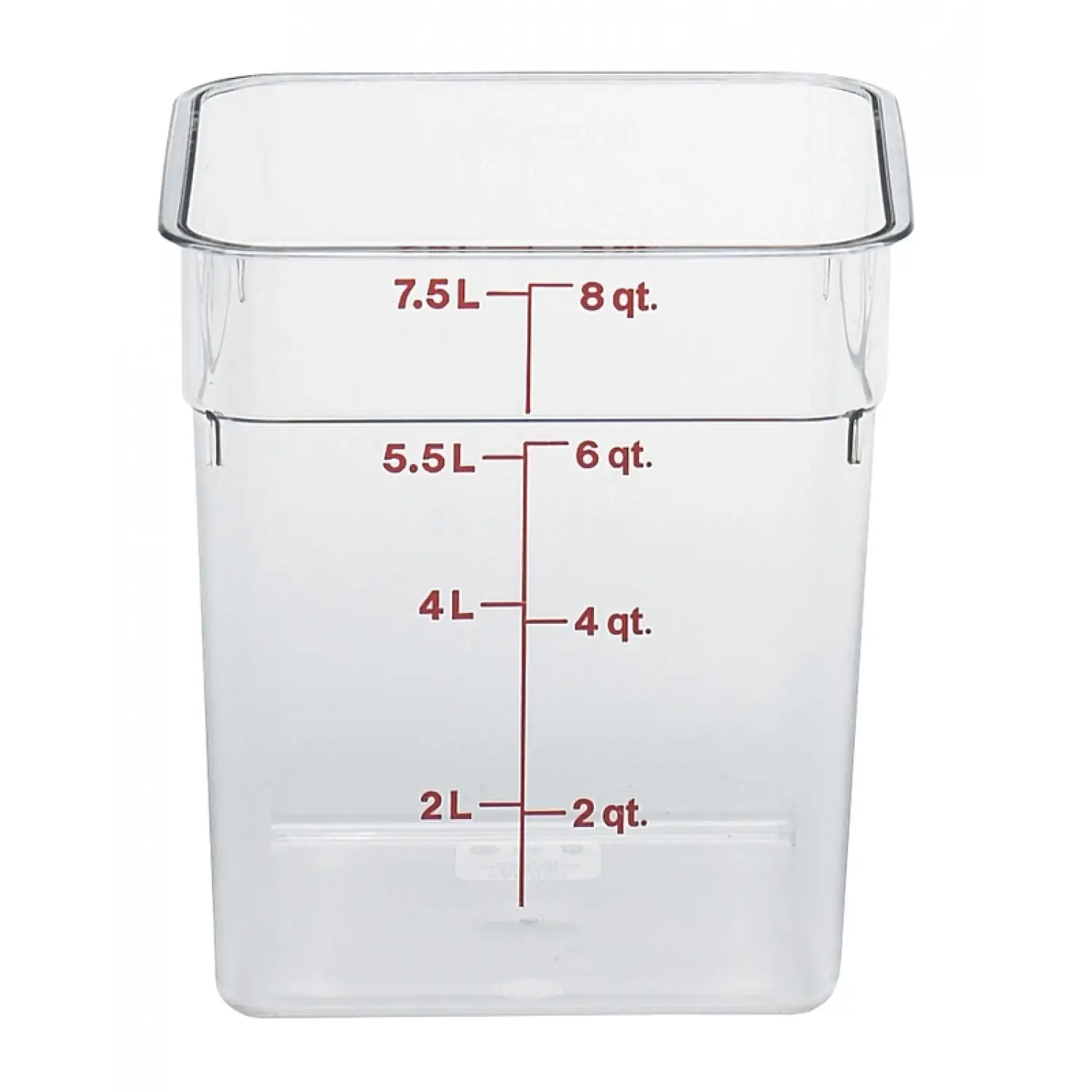 RECIPIENTE CUADRADO 7,6 L 21,5 x 21,5 x 23 cm Transparente (Tapa no incluida)