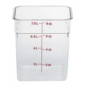 RECIPIENTE CUADRADO 7,6 L 21,5 x 21,5 x 23 cm Transparente (Tapa no incluida)